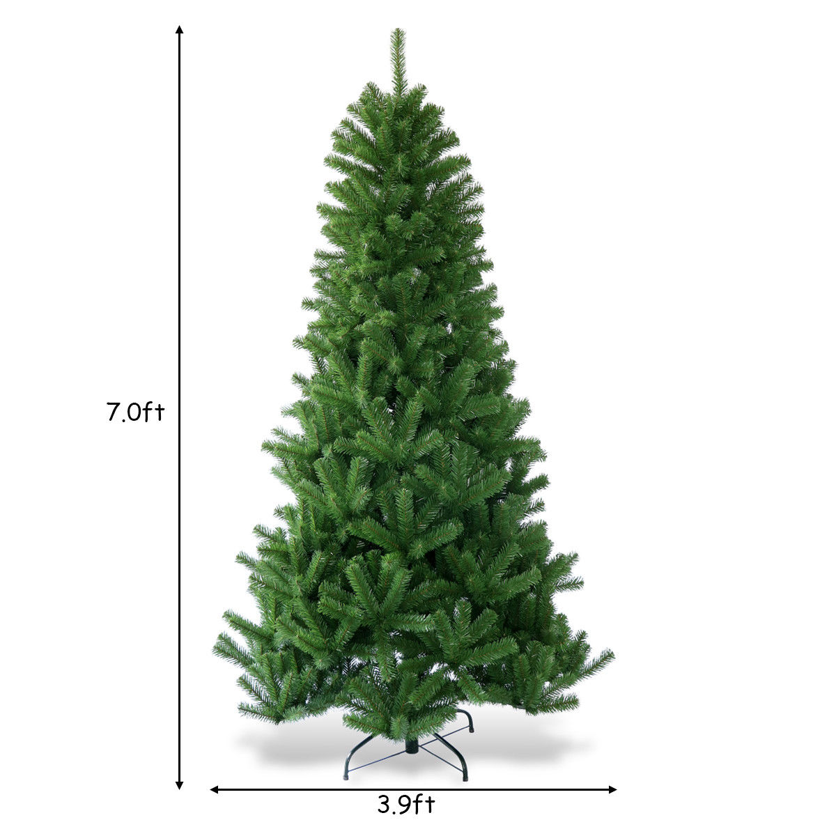 Patiojoy Round Tip PVC Artificial Christmas Tree with Metal Stand