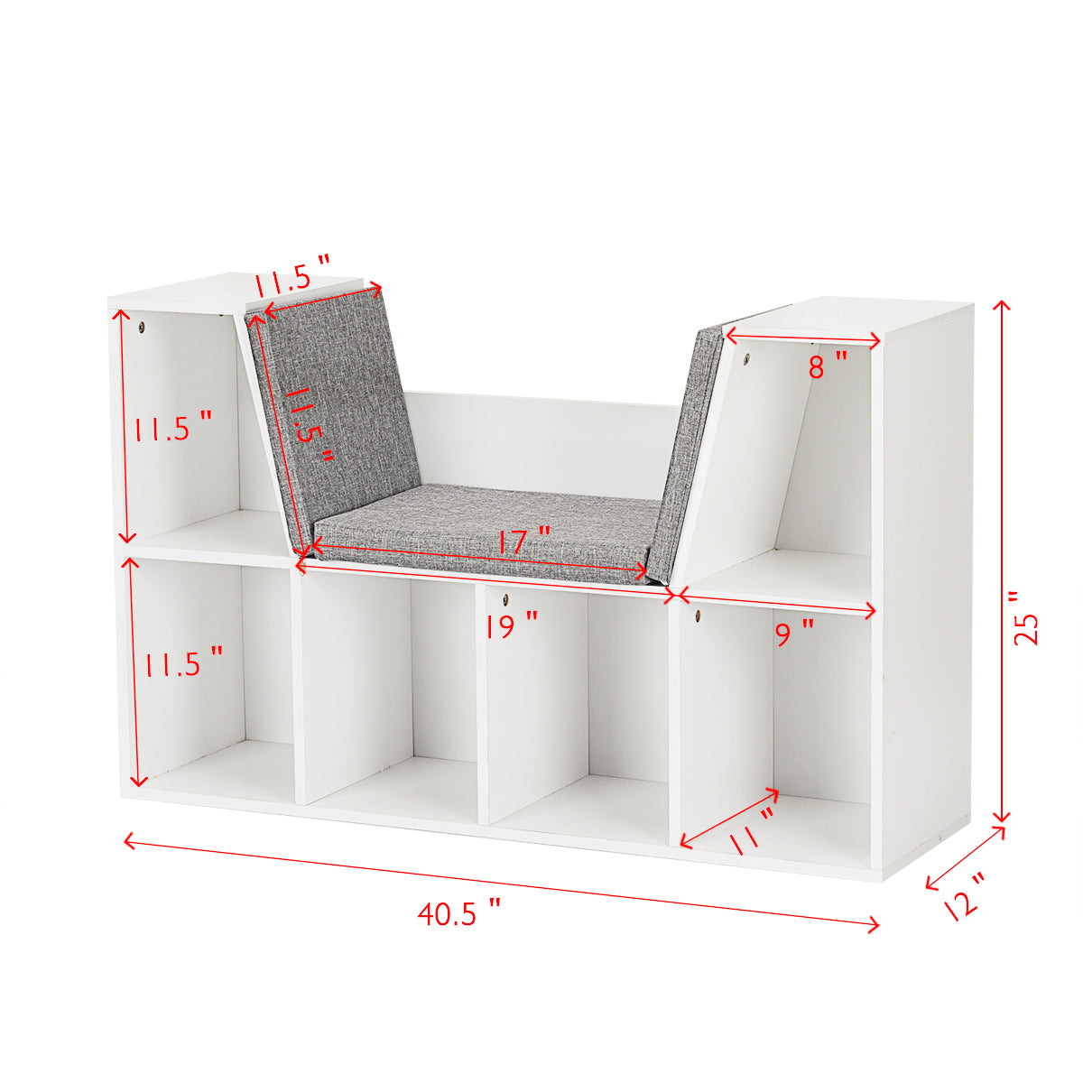 Patiojoy Storage Cabinet Kids Bookcase Multi-Functional Display Shelf With 6 Cubby