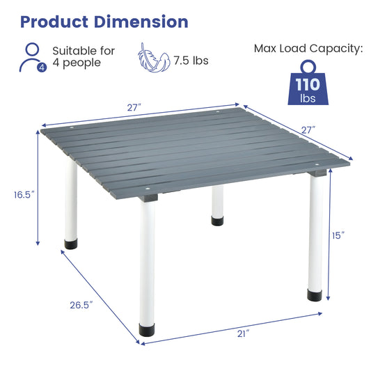 Patiojoy Folding Picnic Table Wooden Roll Up Travel Camping Table with Carrying Bag Portable Lightweight Floor Table