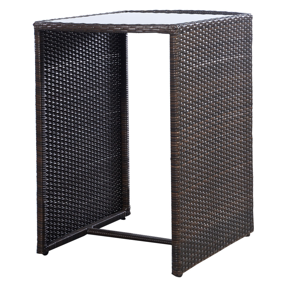 3 PCS Wicker Bistro Set Outdoor Rattan Conversation Furniture