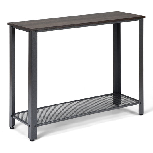 Topbuy Console Entryway Table Sofa Table W/ Storage Shelf Metal Frame
