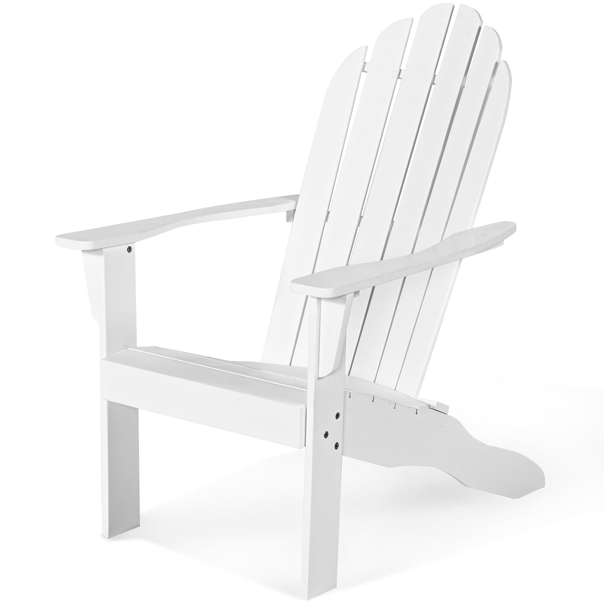 Patiojoy Outdoor Adirondack Chair Patio Solid Acacia wood White