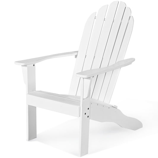 Patiojoy Outdoor Adirondack Chair Patio Solid Acacia wood White