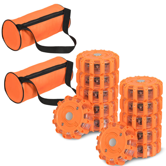 Topbuy 6 Pack LED Road Flares Emergency Roadside Safety Light with Storage Bag