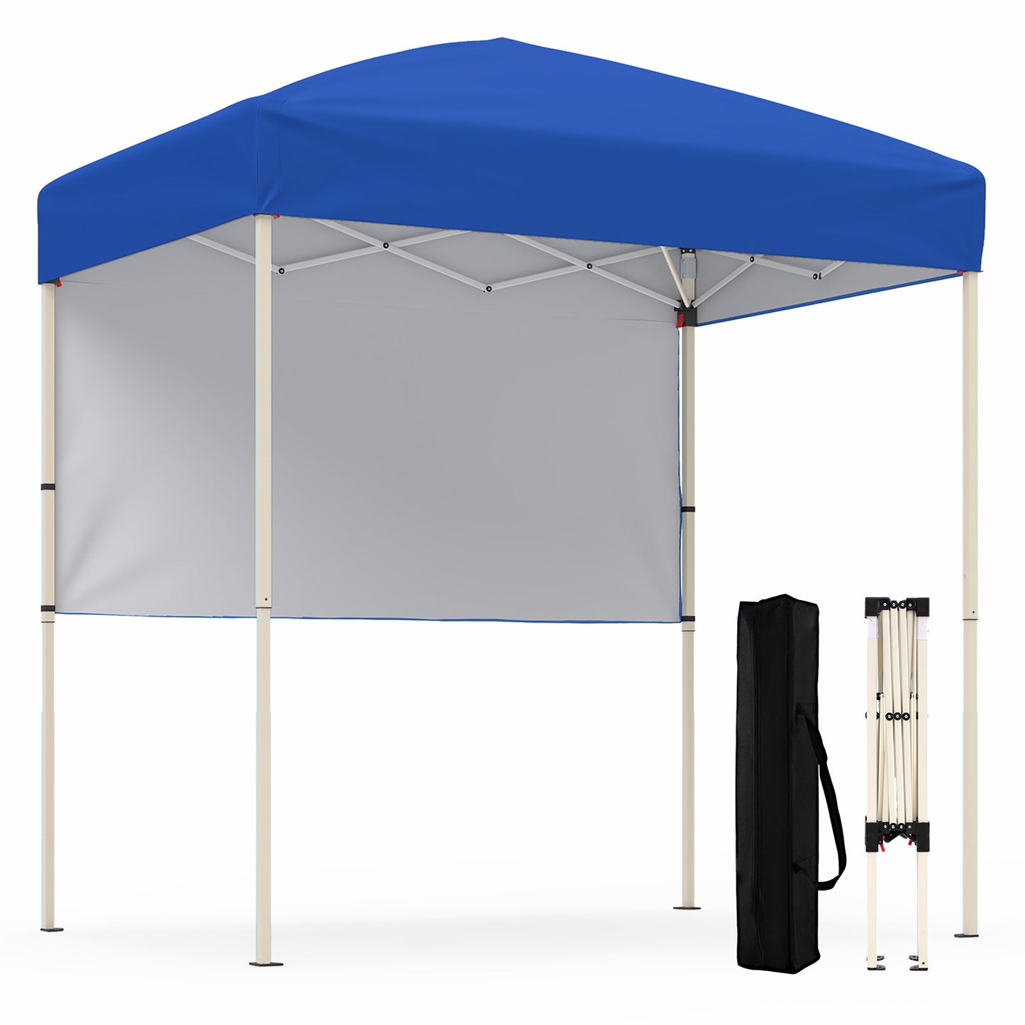 Patiojoy 6 x 4 FT Canopy Tent Pop Up Easy Setup Tent w/ 1 Half Sidewall Foldable & Portable Outdoor Gazebo Pink/Red/White/Gray/Blue