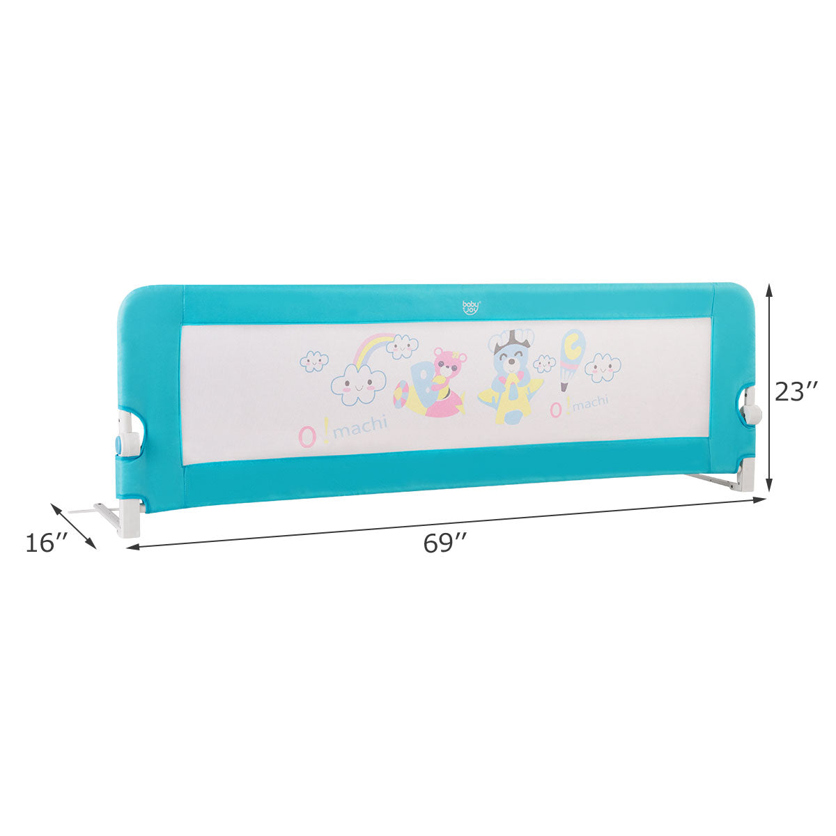 Topbuy 69'' Breathable Baby Toddler Bed Rail Guard Children Safety Blue