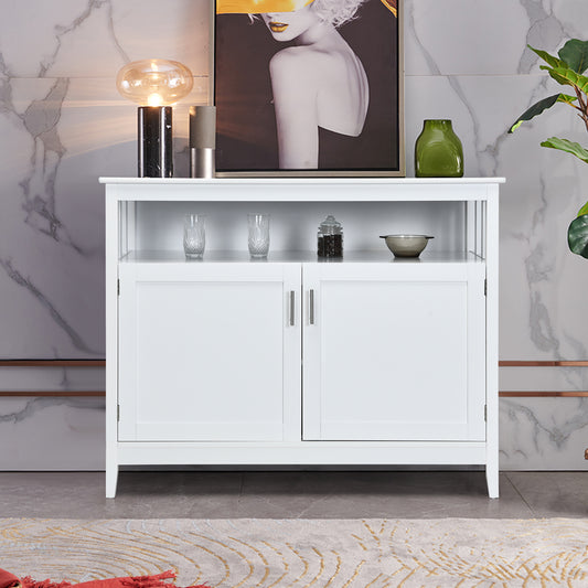Topbuy Modern Kitchen Storage Cabinet Buffet Server Table Sideboard Dining Wood White