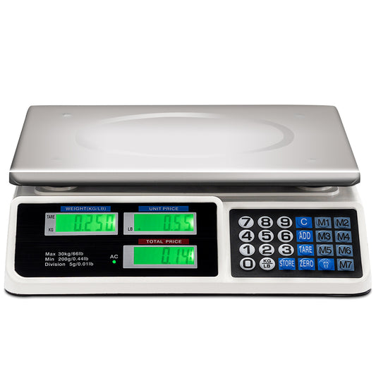 Topbuy 66LB Price Computing Scale Digital Food Meat Scale Electric Counting Weight