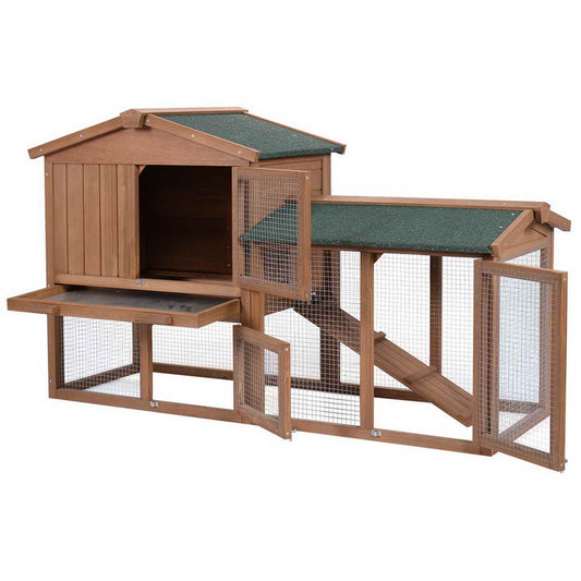 Topbuy Wooden Rabbit Hutch Hen Cage House Large Hutch for Chicken Coop Bunny Animal