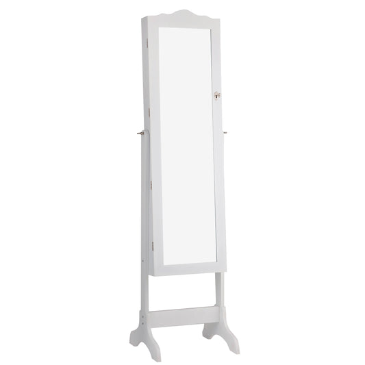 Topbuy Lockable Jewelery Cabinet Mirrored Floor Stand Storage Organizer