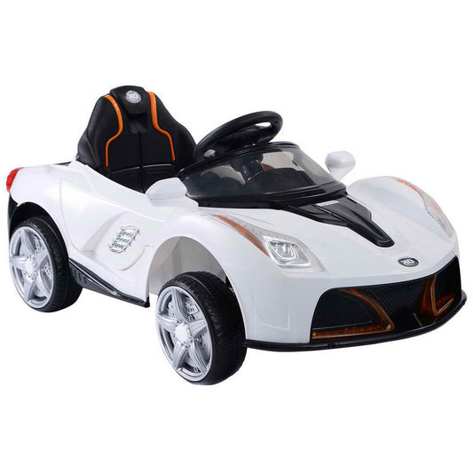 Topbuy Racing Car Four-wheel Drive Kids 12V Electric Ride On Car w/ RC Remote Control White