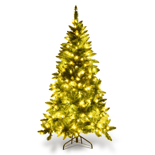 Topbuy 5ft Prelit Half Christmas Tree Artificial PVC Material Metal Stand with 250 LED Lights