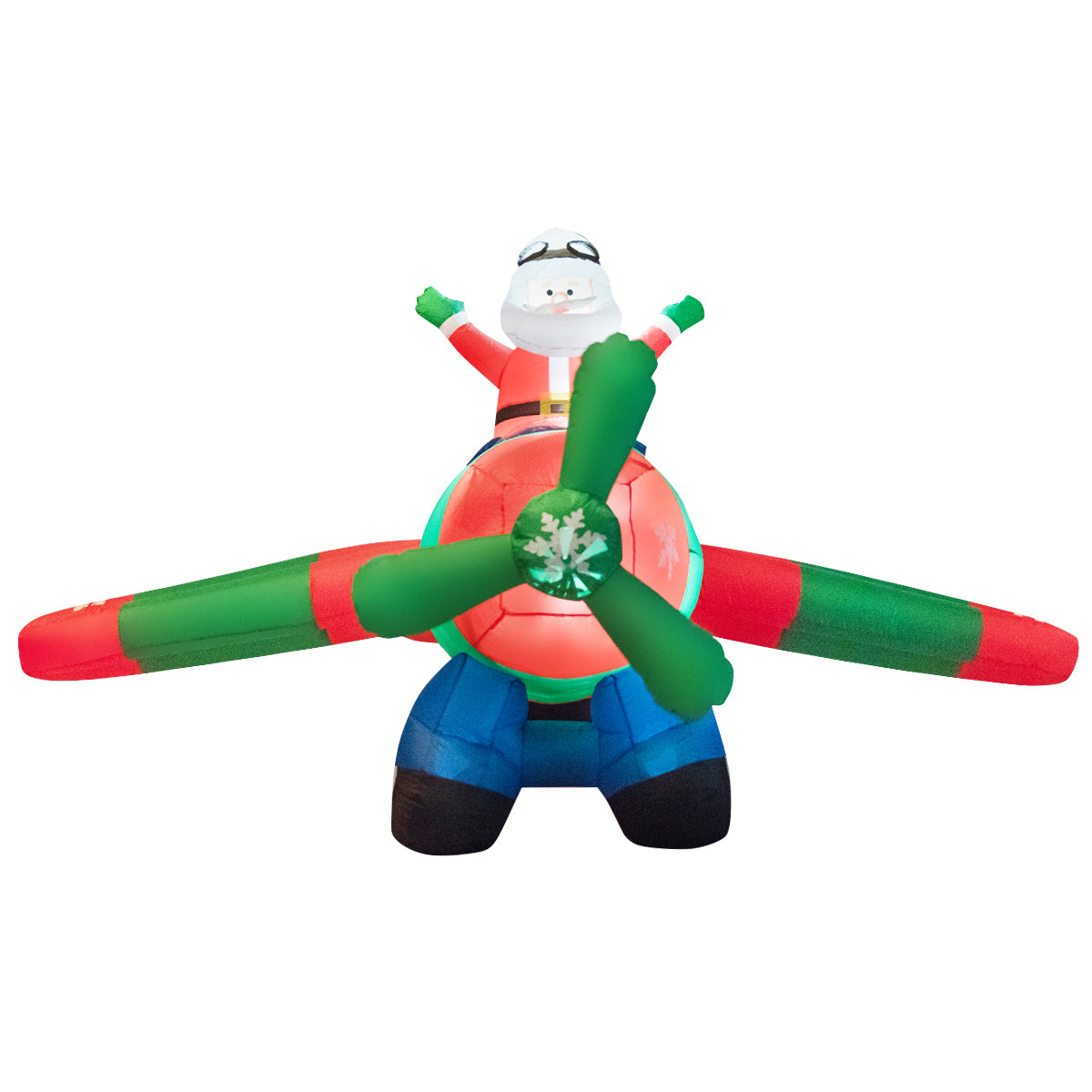 Topbuy Inflatable Santa Flying Airplane Blow-up Christmas Decoration