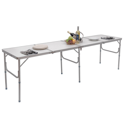 Topbuy 8 ft Aluminum Picnic Table Foldable & Lightweight for Gathering