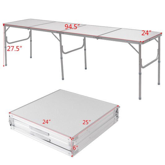Topbuy 8 ft Aluminum Picnic Table Foldable & Lightweight for Gathering