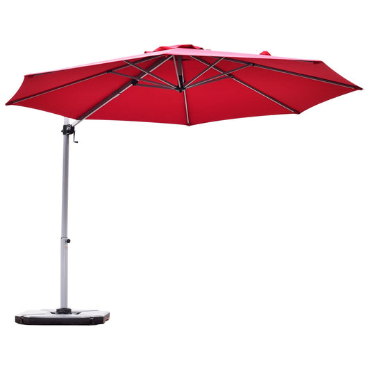 Topbuy 11' Outdoor Cantilever Umbrella Patio Offset w/Base