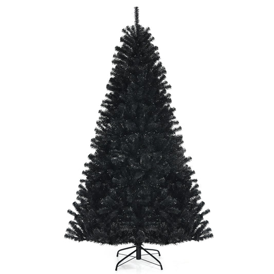 Topbuy 7 Ft Artificial Tree Black Halloween Tree w/ 500 Purple LED Lights