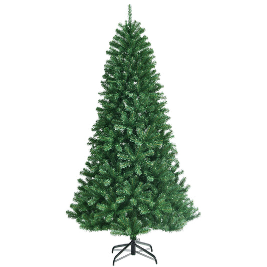 Topbuy 6/7/8FT Pre-lit Christmas Tree Artificial Hinged Xmas Tree w/ Remote-controlled Color-changing LED Lights & PVC Tips