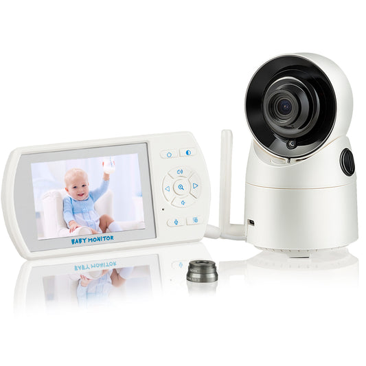 Topbuy Security Video Baby Monitor with Tilt-Zoom VOX Auto Camera&LCD Screen White