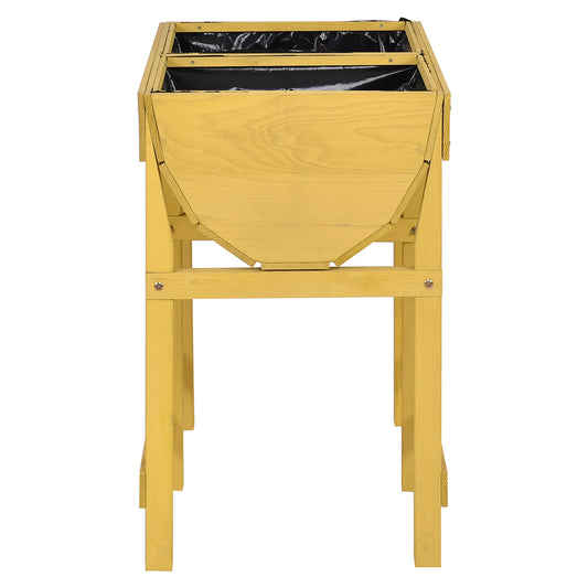 Topbuy Raised Wooden Planter Free Standing Planting Container Vegetable Flower Bed