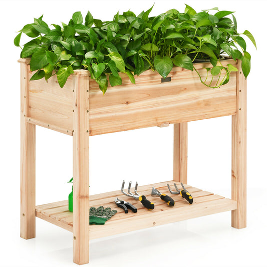 Topbuy Raised Garden Bed Elevated Wood Planter Box Stand for Vegetable Flower