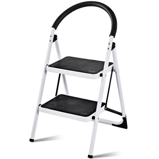 Topbuy 2 Steps Folding Ladder 330Lbs Heavy Duty Stool Portable Lightweight