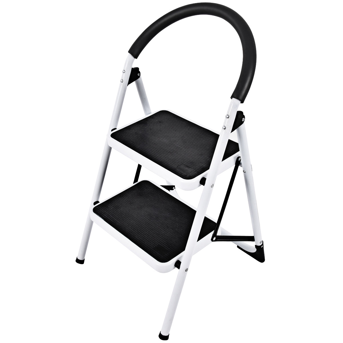 Topbuy 2 Steps Folding Ladder 330Lbs Heavy Duty Stool Portable Lightweight