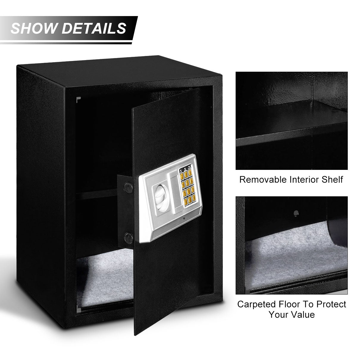 Topbuy Digital Electronic Keypad Lock Safe Box 1.8 C.F. Security Box
