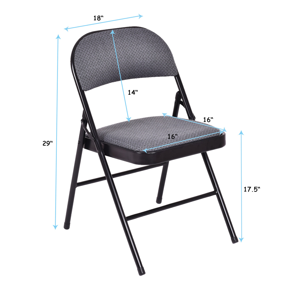 Topbuy Fabric Padded Folding Chair Portable Pack of 4
