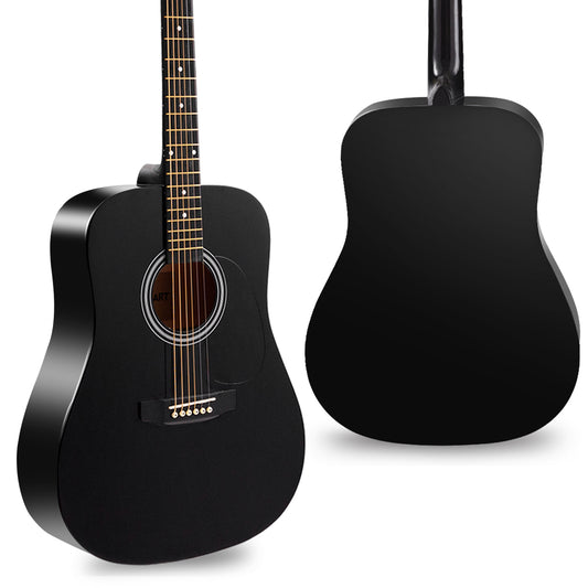 Topbuy 41 inches Acoustic Folk Guitar w/Case Strap Tuner for Beginners Black