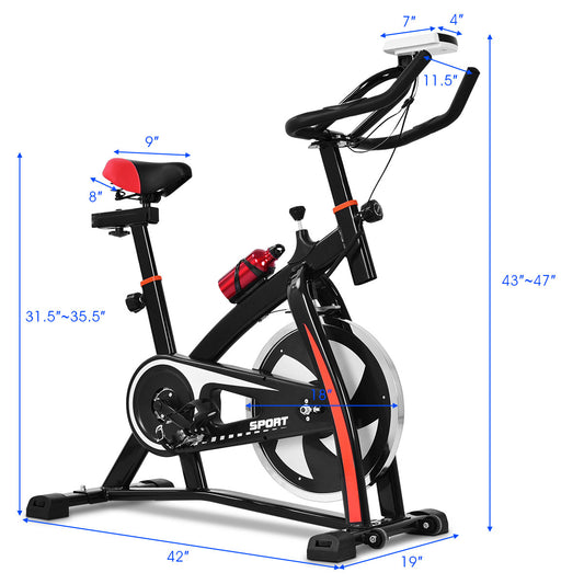 Topbuy Indoor Cycling Exercise Stationary w/Soft Seat Cushion & Wheels
