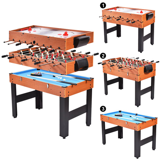 Topbuy 3-in-1 Multifunctional Game Table Soccer Billiard Slide Hockey