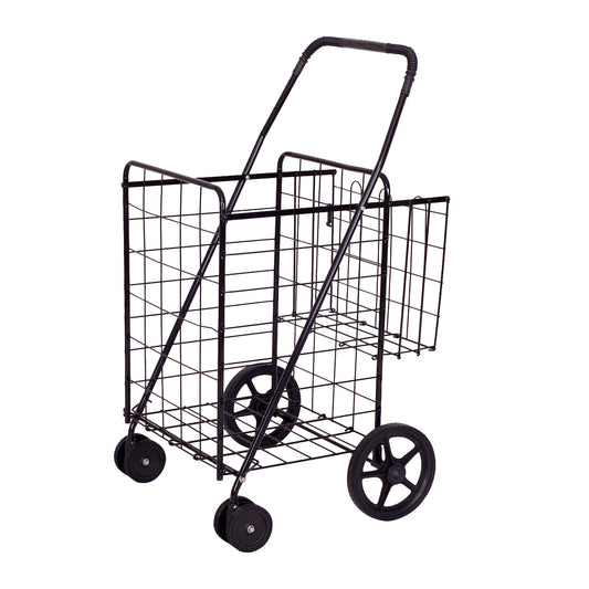 Topbuy Utility Folding Shopping Cart with Swivel Wheels Easy Storage