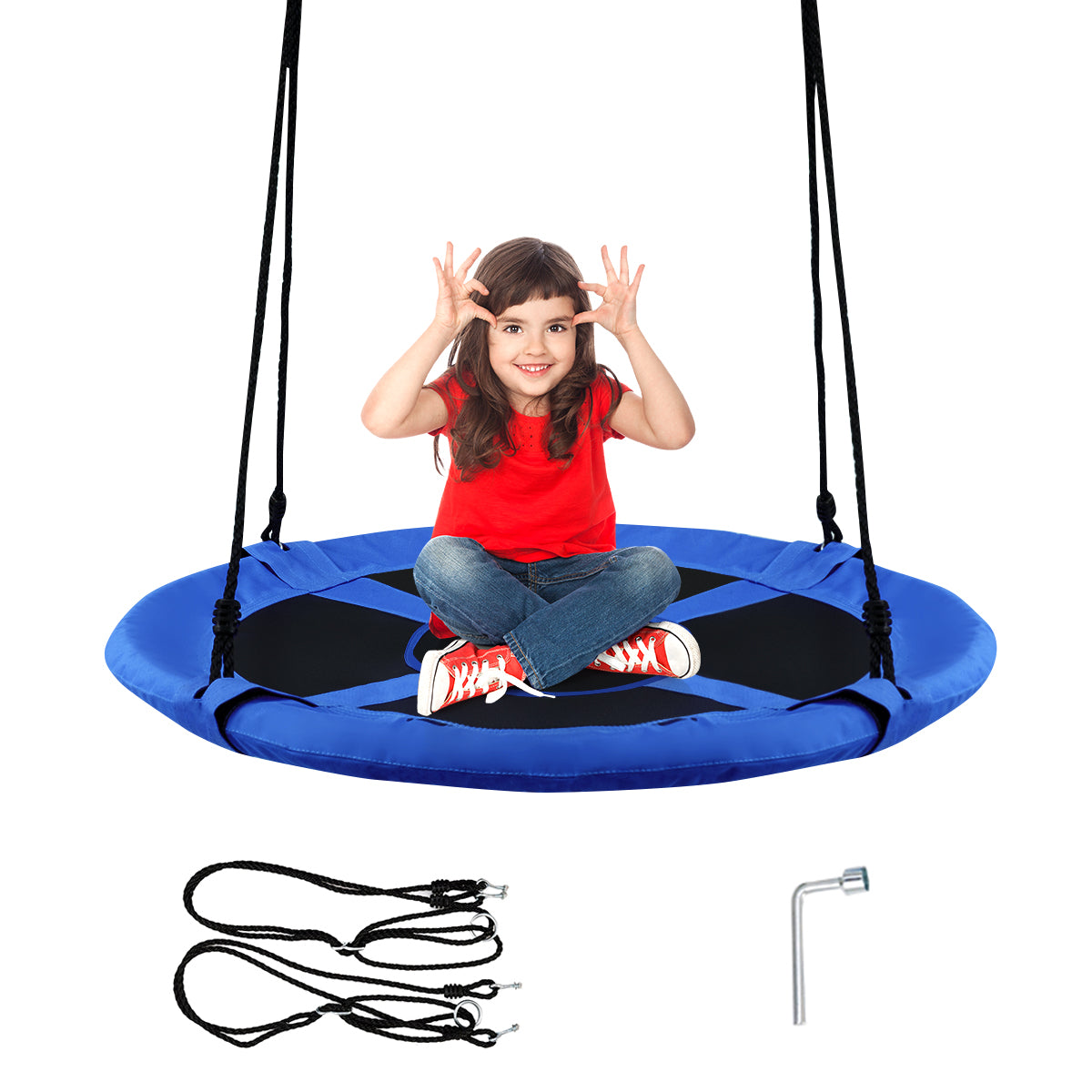 Topbuy 40inch Kids Saucer Tree Swing Seat Indoor Outdoor Play Set
