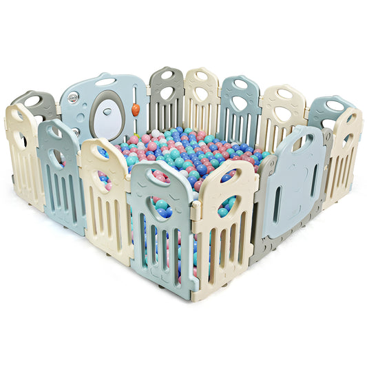 Topbuy 14 Panel Baby Playpen Folding KidsFT Safety Activity Center