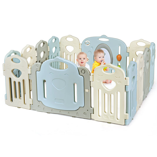 Topbuy 14 Panel Baby Playpen Folding KidsFT Safety Activity Center