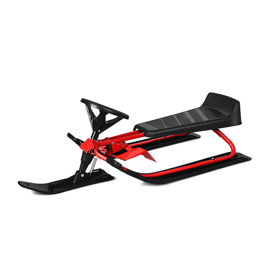 Topbuy Snow Racer Sled W/ Steering Wheel Slider Ski Board for Kids Teenagers Winter Sports Age 4 & Up