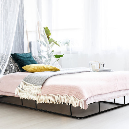 Topbuy King Size Bed Frame Steel Slat Mattress