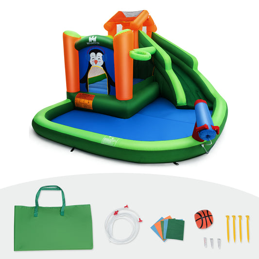 Topbuy Inflatable Slide Bouncer Splash Pool Water Play Center