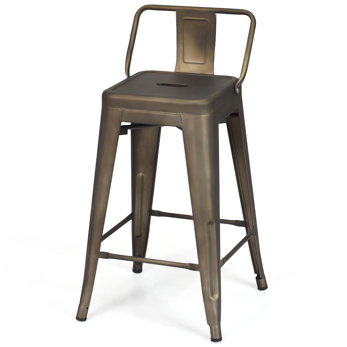 Topbuy 4 PCS Metal Bar Stools 24'' Industrial Height Chair Gunmetal