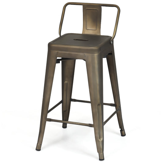 Topbuy 4 PCS Metal Bar Stools 24'' Industrial Height Chair Gunmetal