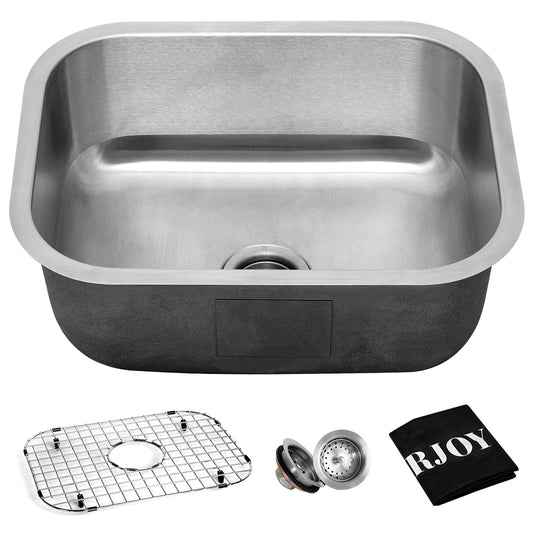 Topbuy Stainless Steel Kitchen Sink Single Bowl with Rack