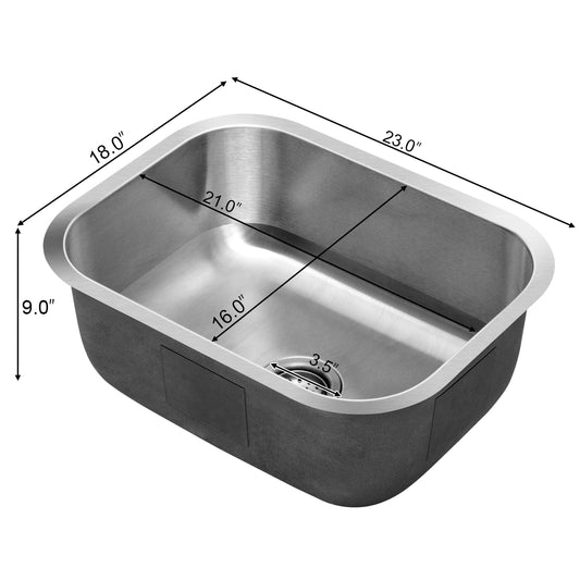 Topbuy Stainless Steel Kitchen Sink Single Bowl with Rack
