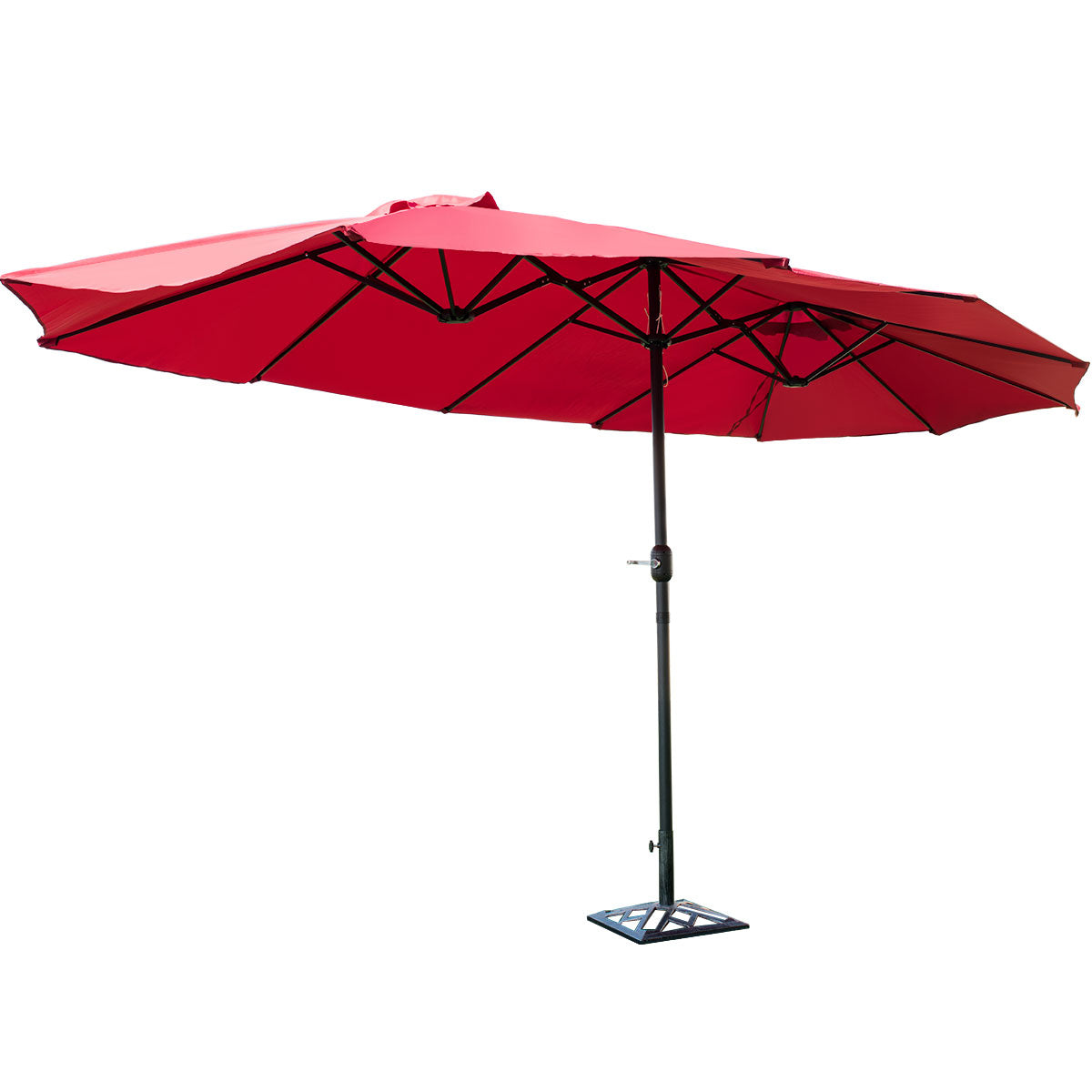 Topbuy 15' Patio Umbrella Double-Sided Outdoor Shade Offset Wine Red