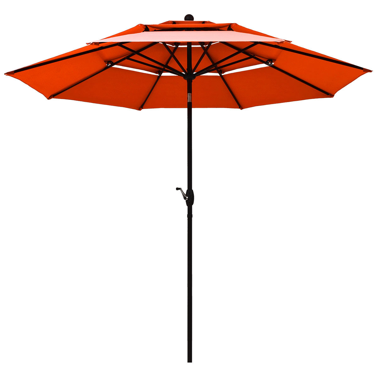 Topbuy Outdoor Auto-tilt Patio Market Umbrella W/ Double Vented Beige/Wine/Tan/Orange
