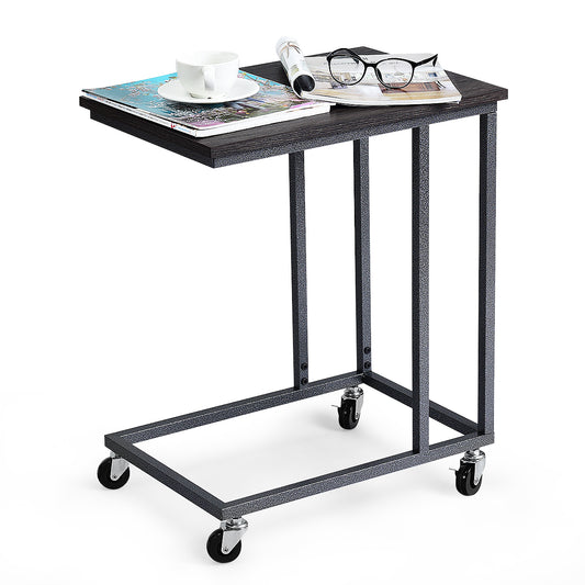 Topbuy C-Shaped Beside Sofa Laptop Table Multiple Magazines Snack Table