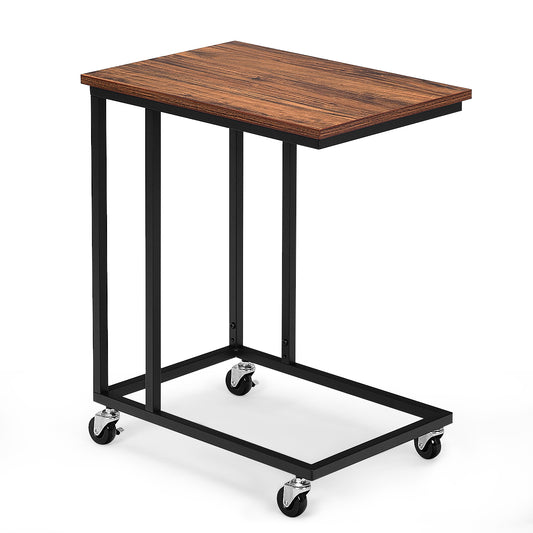 Topbuy C-Shaped Beside Sofa Laptop Table Multiple Snack Table