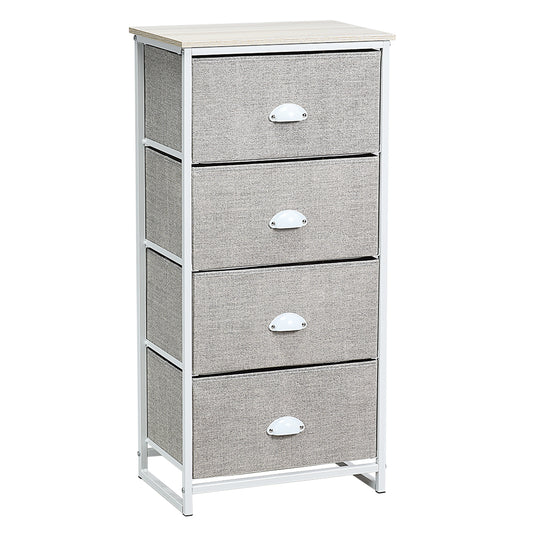 Topbuy 4-Drawer Fabric Storage Tower Unit Nightstand with Drawers
