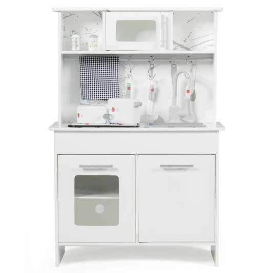 Topbuy Kids Wooden Kitchen Toy Children Chief Cooking Pretend Play Set