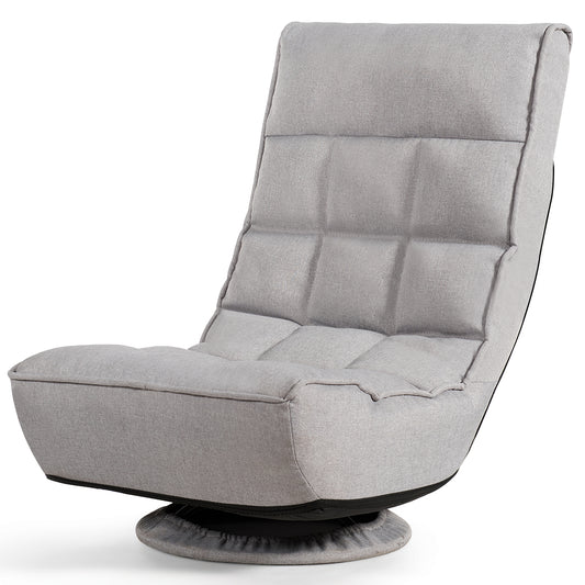 Topbuy 360 Degree Swivel Sofa 4-Position Adjustable Recliner Chair Gray